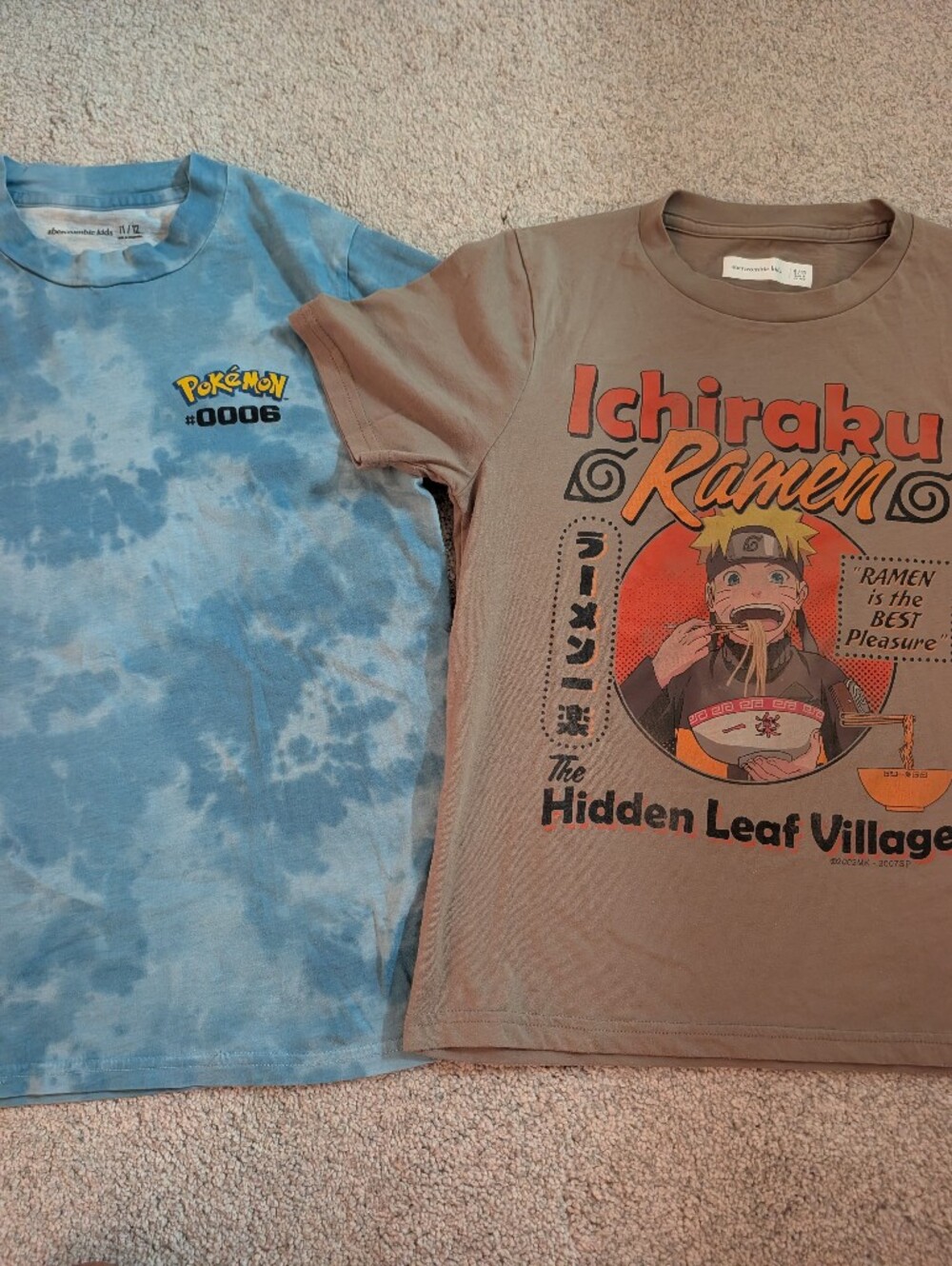 abercrombie kids Blue Tie-Dye & Brown Graphic Tee Set
